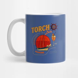 Torch Lake Boat Distressed Mug